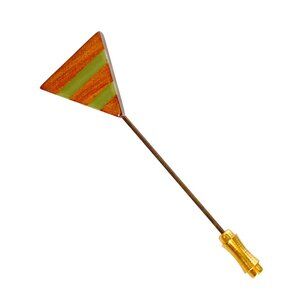 Wood Green Resin Triangle Stick Pin With Gold Tone Handle Unique Geometric